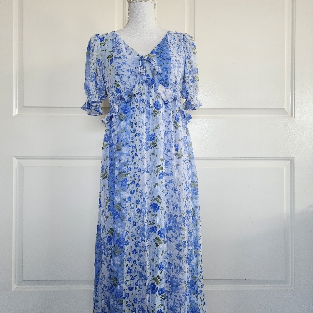 Floral Blue Dress